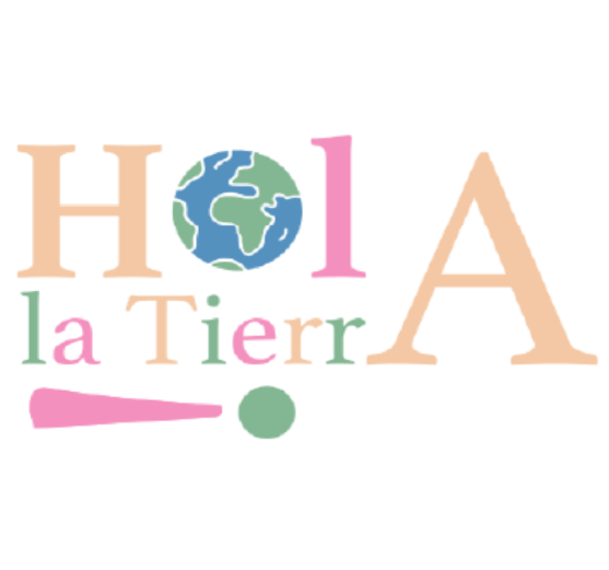 Logo que nous avons conçu sur Illustrator avec des couleurs pâles : orange, rose, vert, bleu avec le O remplacé par une image de la terre