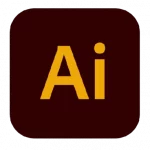 Logo d'Illustrator. Couleur marron avec écriture orange