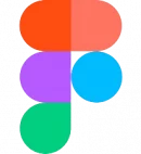 Logo de Figma. Lettre F avec plusieurs couleurs : vert, rouge, violet, bleu